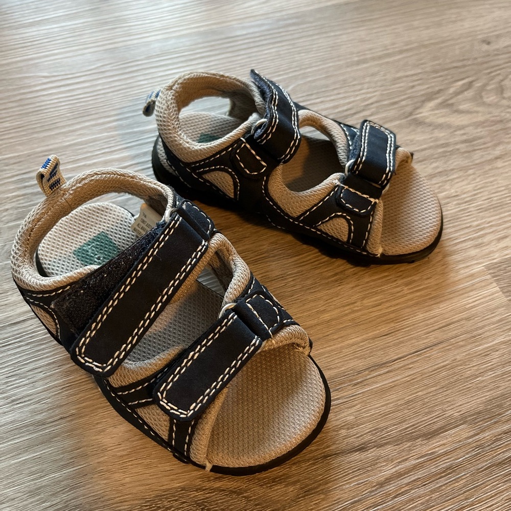 Dark Brown Open-Toe Sandals with Velcro Strap
